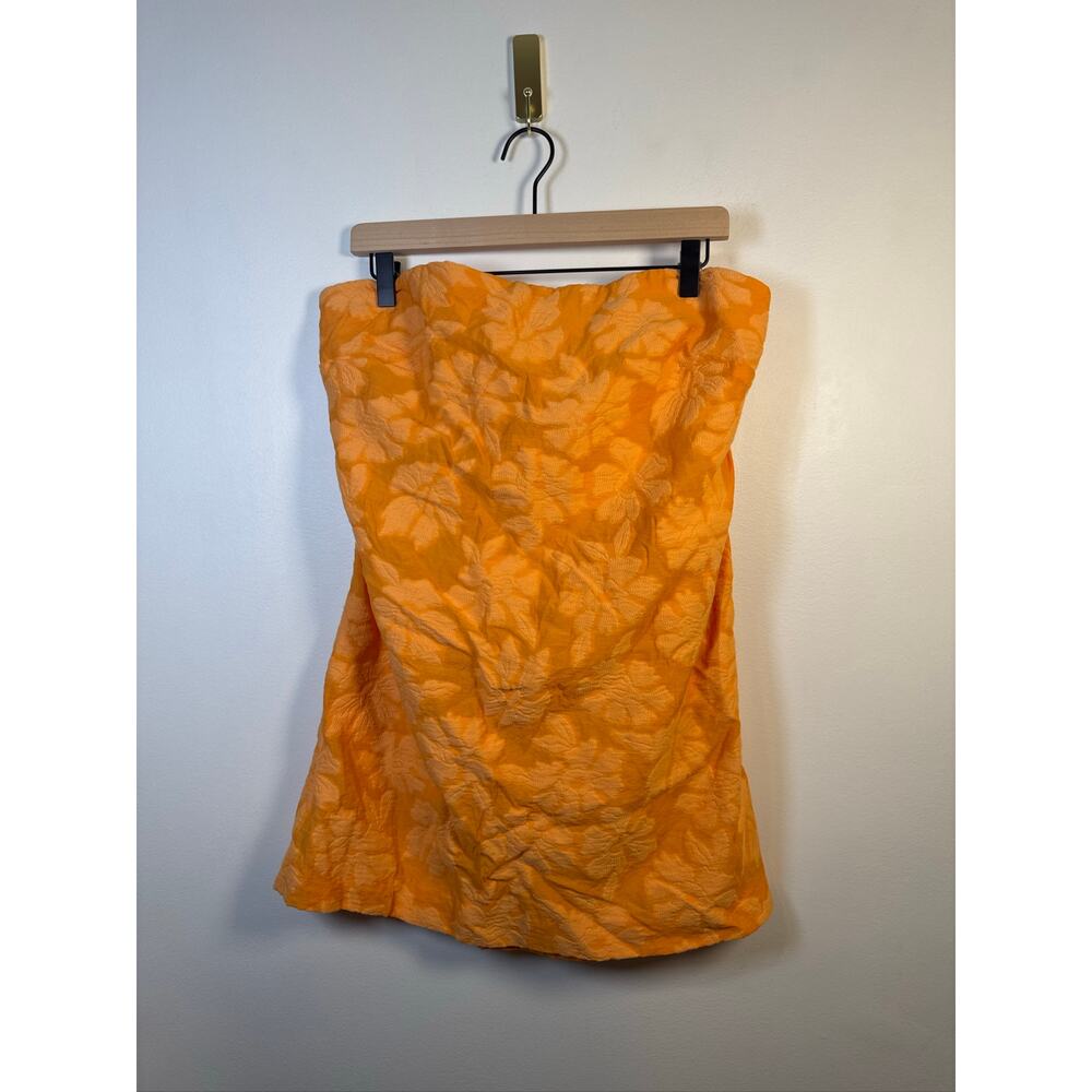 Anthropologie Bare Bow Back Strapless Tube Top Jacquard Mini Dress, US 14 - Picture 3 of 7